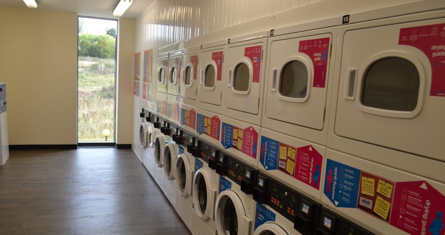 The laundry room inside The Meadows in Colchester