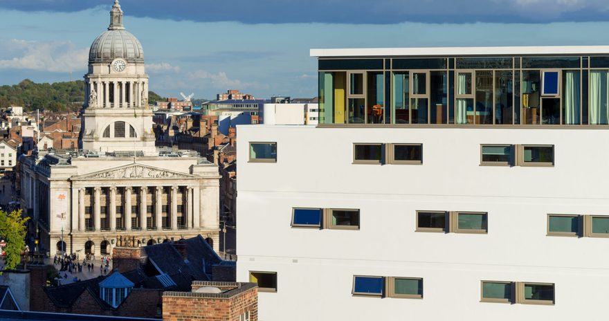 Aerial view of Nottingham