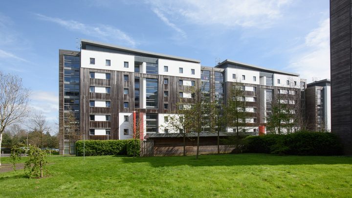 Exterior shot of the Mendip Court accommodation in Bristol