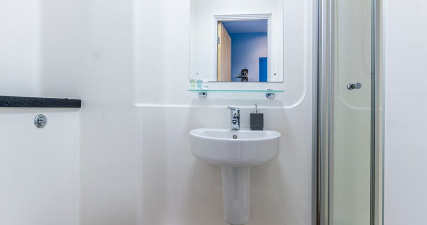 The sink and toilet in the bathroom ensuite at Old Dumbarton