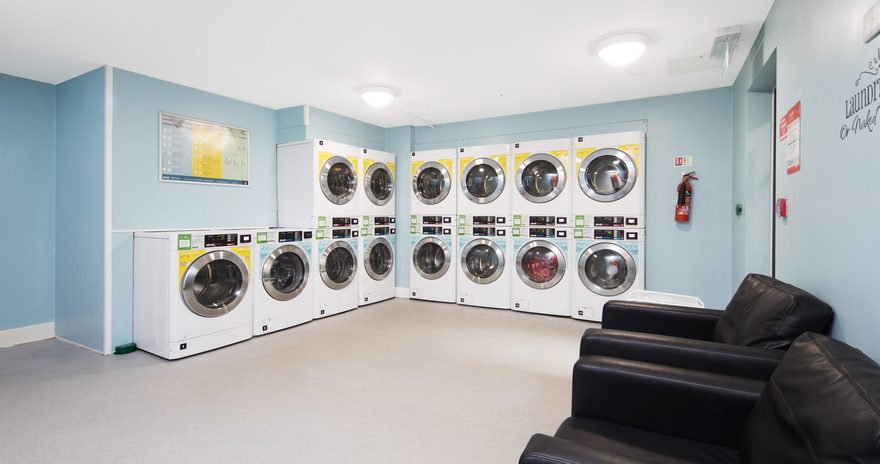 The laundry room at Kelvin Court residence