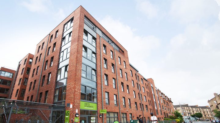 Unite Students building accommodation in Glasgow