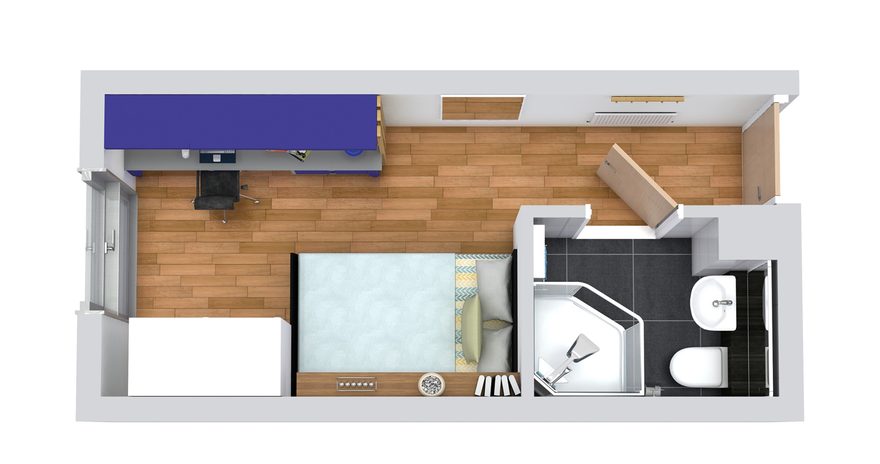 Floor plan of a Classic Ensuite at Kaplan Living Argyle Street