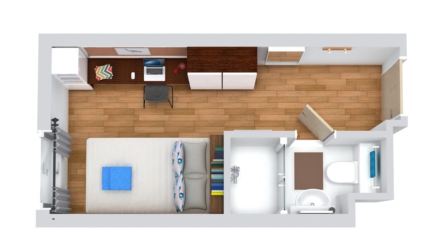 Floor plan of the Classic Ensuite at Kaplan Living Glasgow Old Dumbarton Road