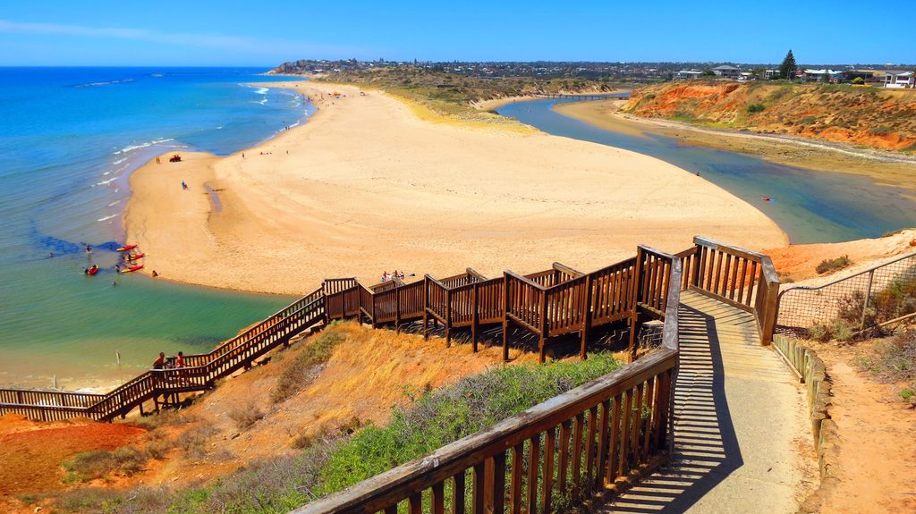 The sea and beach on the Australina coas