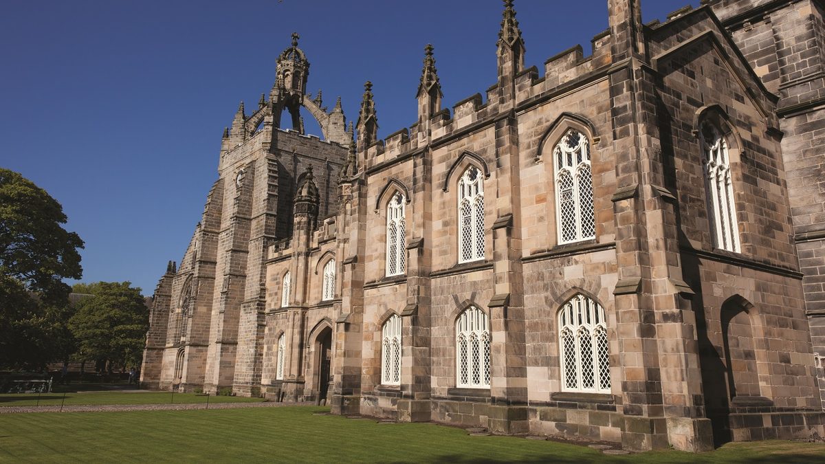 The front of the University of Aberdeen's renonwed building