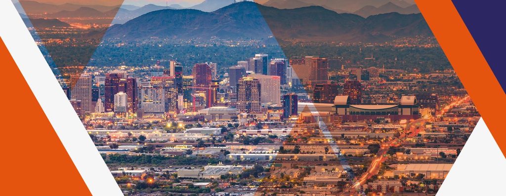 Aerial view of Phoenix at nighttime