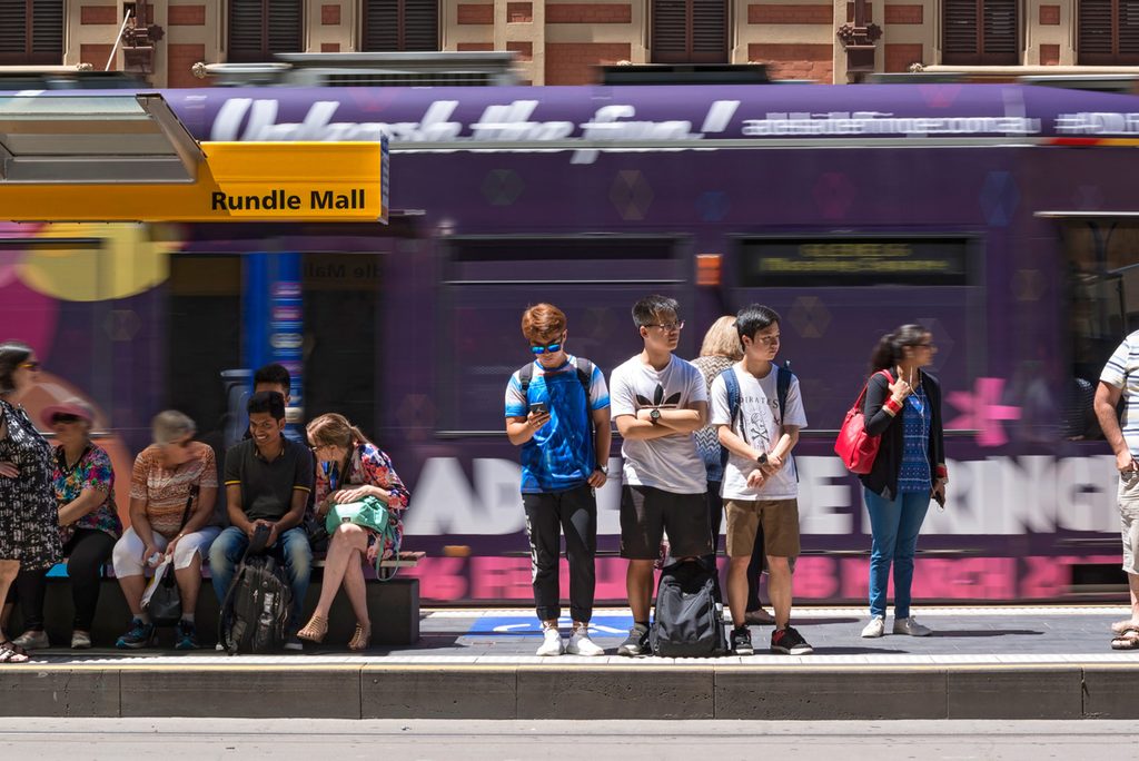 Students in Adelaide hanging around the city