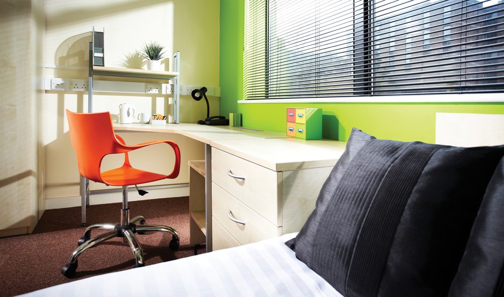 Student bedroom at the University of Birmingham