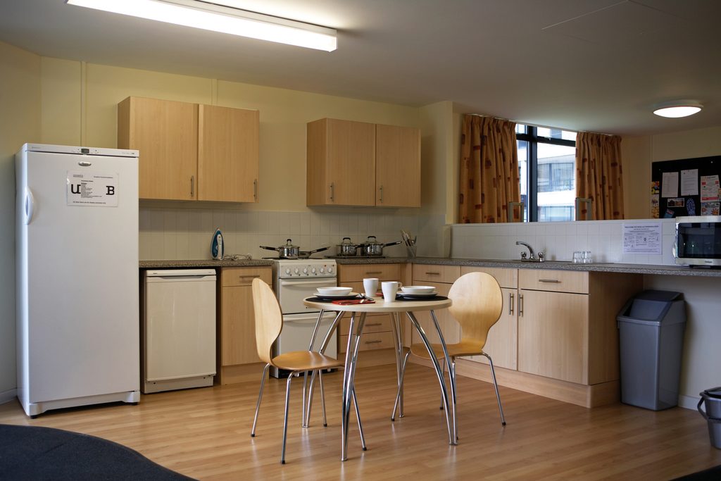 Kitchen in a Birmingham student accommodation