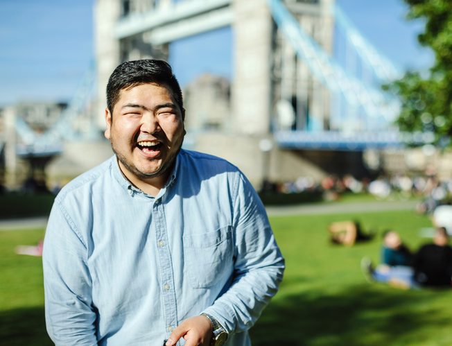 Shijir from Mongolia in front of Tower Bridge London