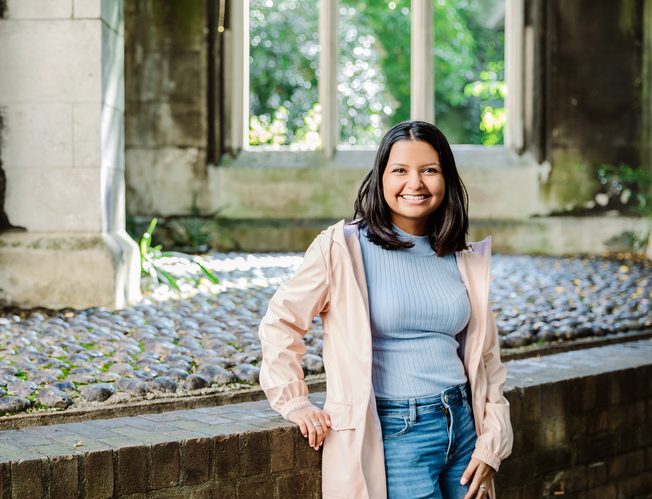 Student at St Dunstan in the East Church Garden