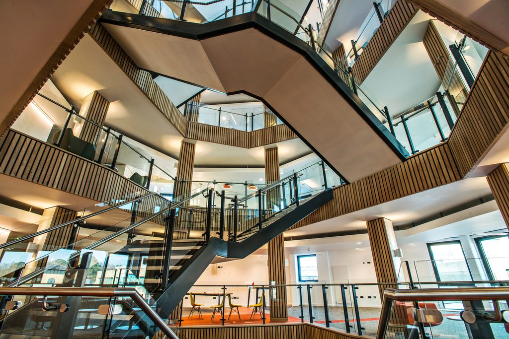 The interior of a building in the Bournemouth University Talbot Campus