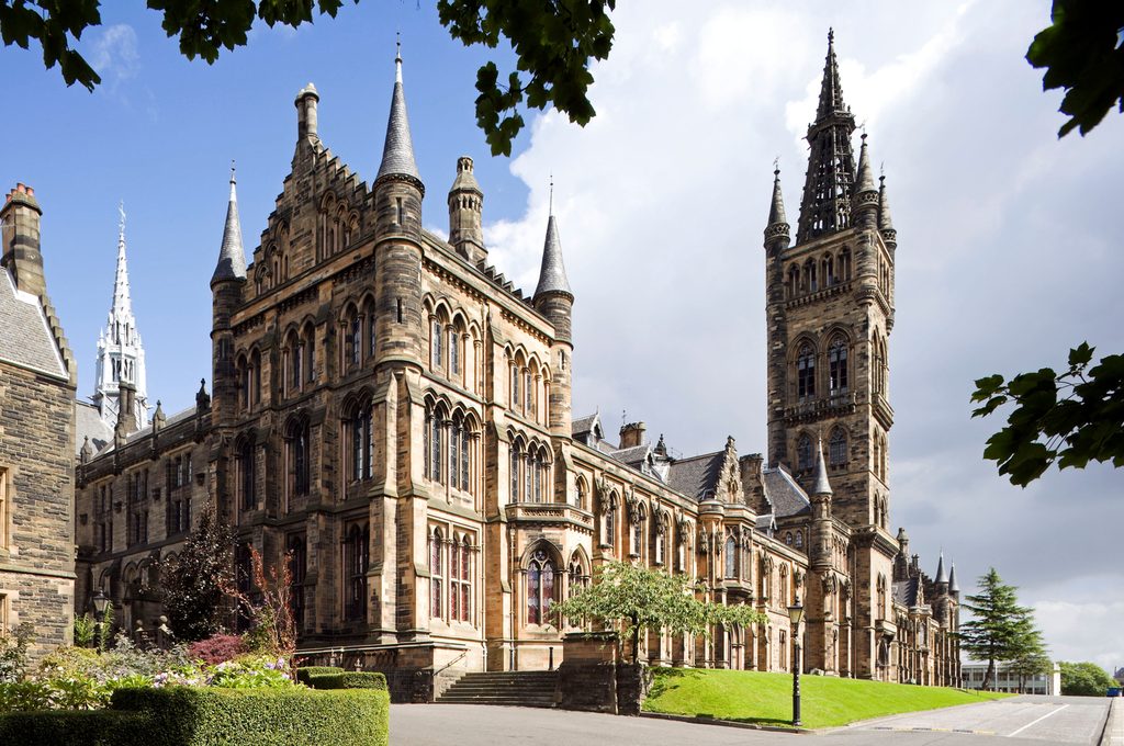 Exterior of Glasgow University Main building