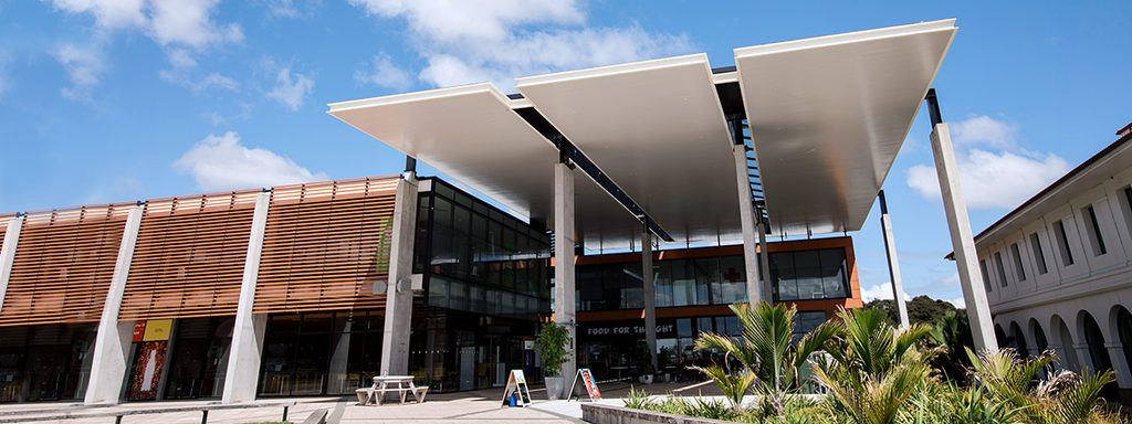 The entrance of a Massey University building