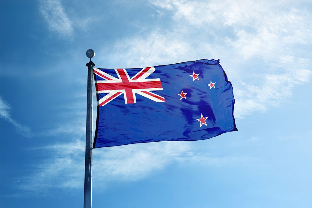 New Zealand flag on the mast