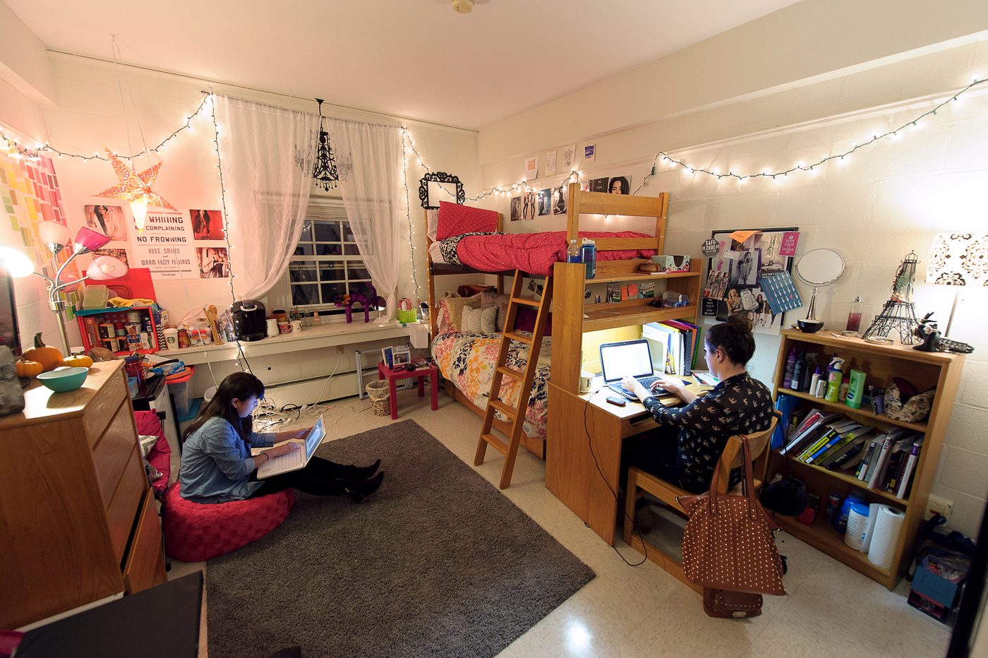 Student studying in their room