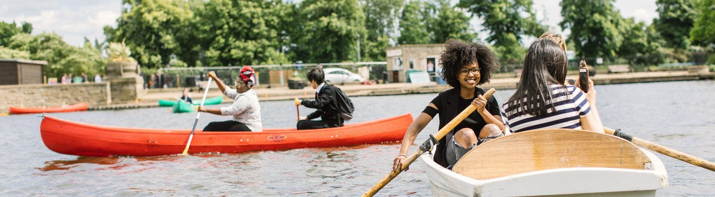 Students rowing