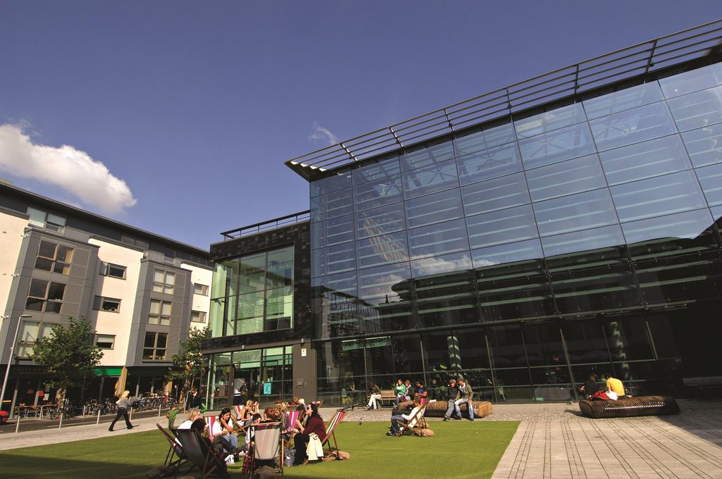 Building in the University of Brighton campus on a sunny day