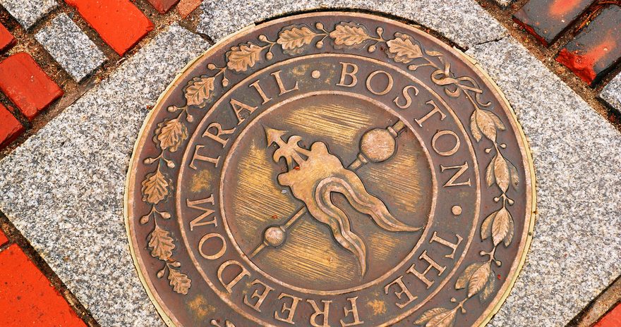 Bronze marker on the Freedom Trail