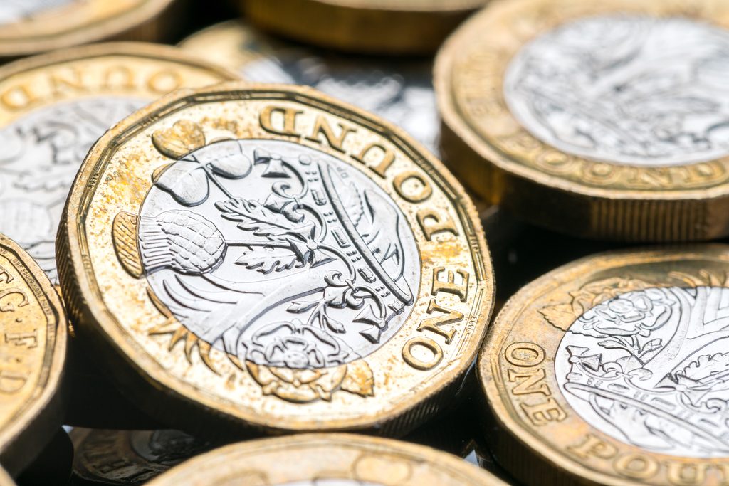 A close-up of a One Pound coin