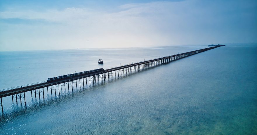 Aerial view of Southend Pier