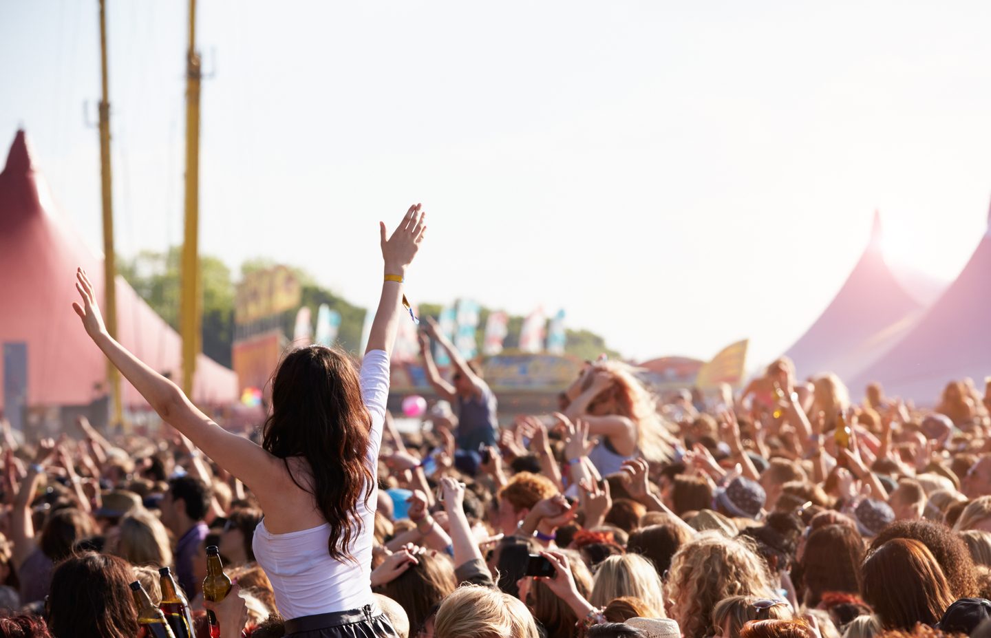 Students enjoying the music festival