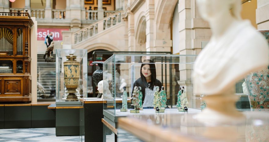 Student visiting museum