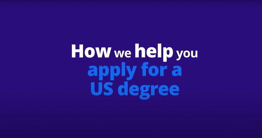 Text, How we help you apply for a US degree