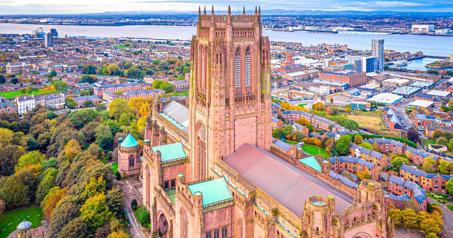Aerial view of Liverpool Cathedral