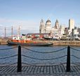 Waterfront view of Liverpool on a clear day