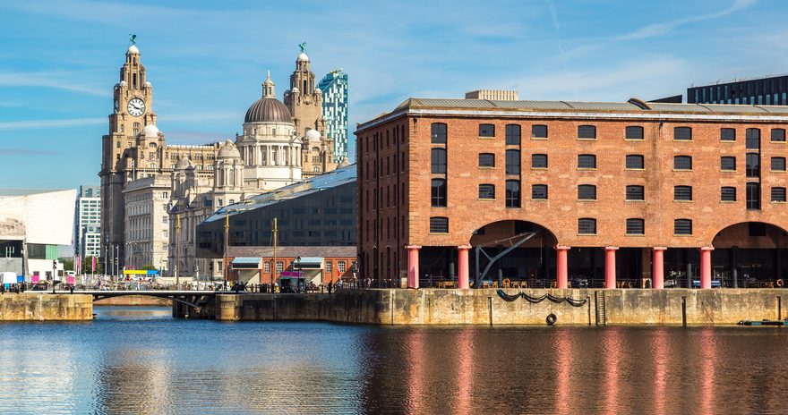 View of Royal aAlbert Dock and Royal Liver Building