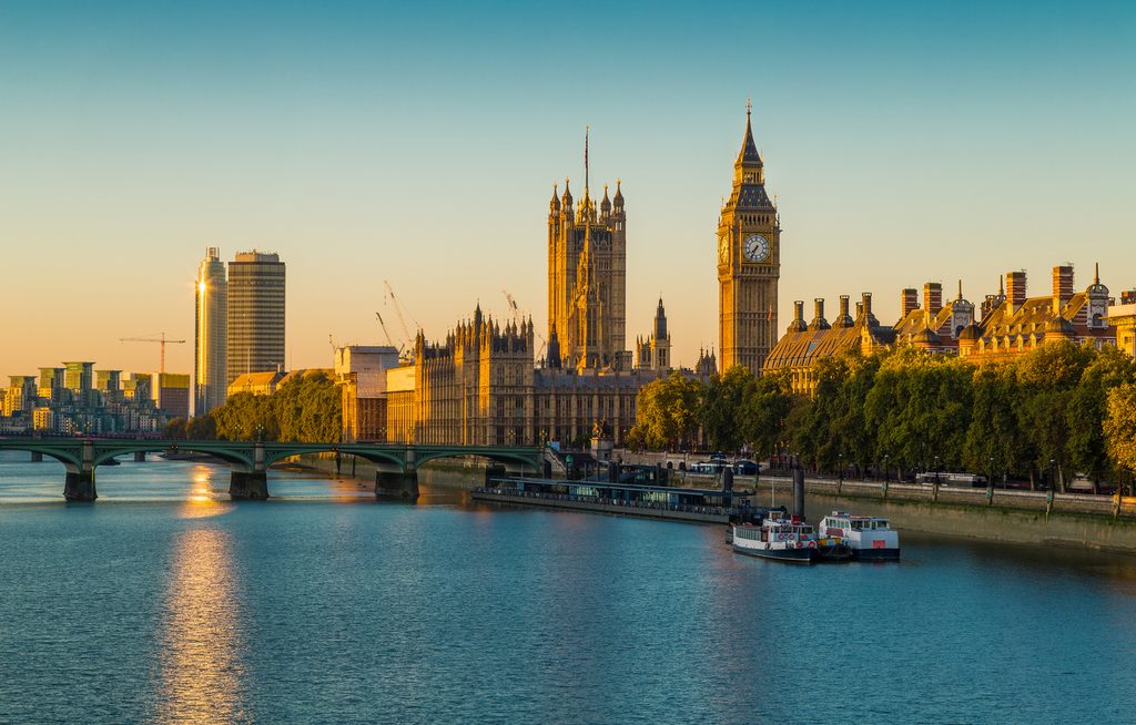 View of House of Parliament and Palace of Westminster