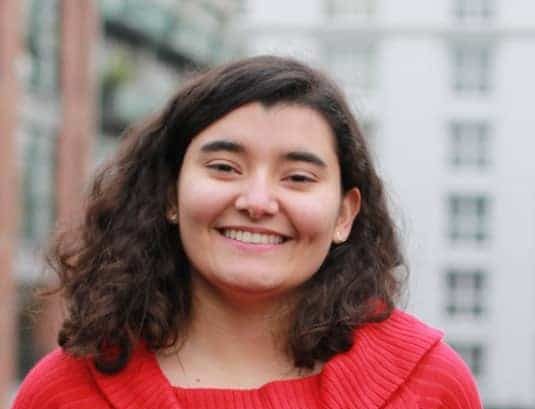 Natali, a student from Colombia, smiles