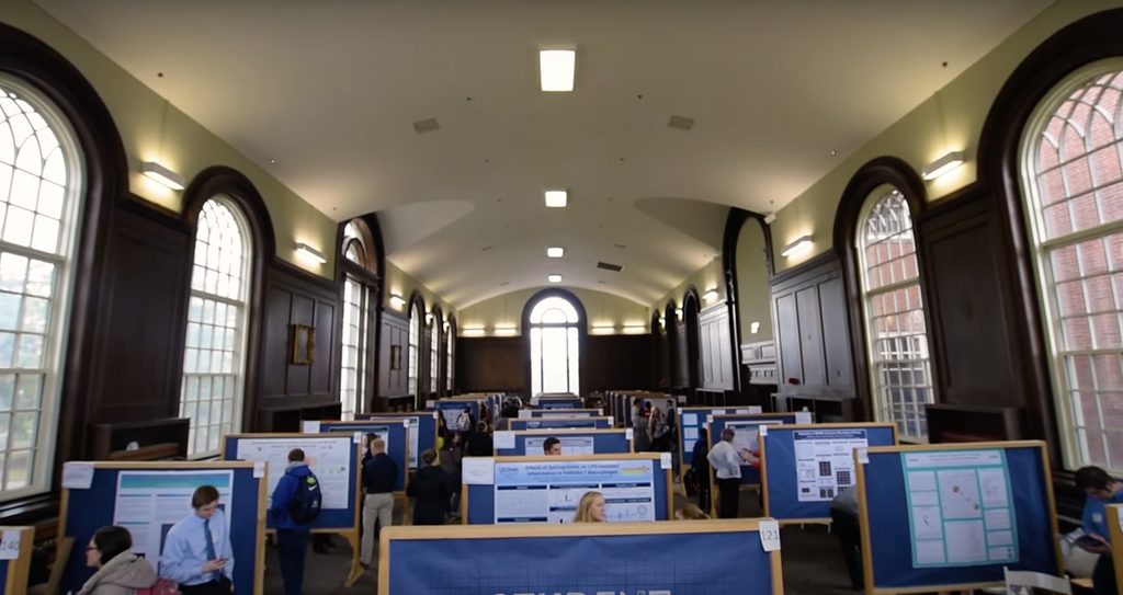 Student entrepreneur boards at event