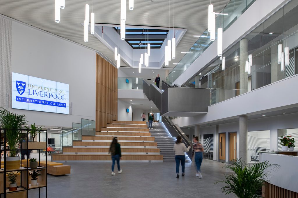 The atrium of the university of liverpool international college
