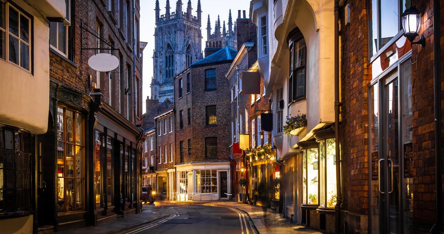 View of a street in in the old city of York