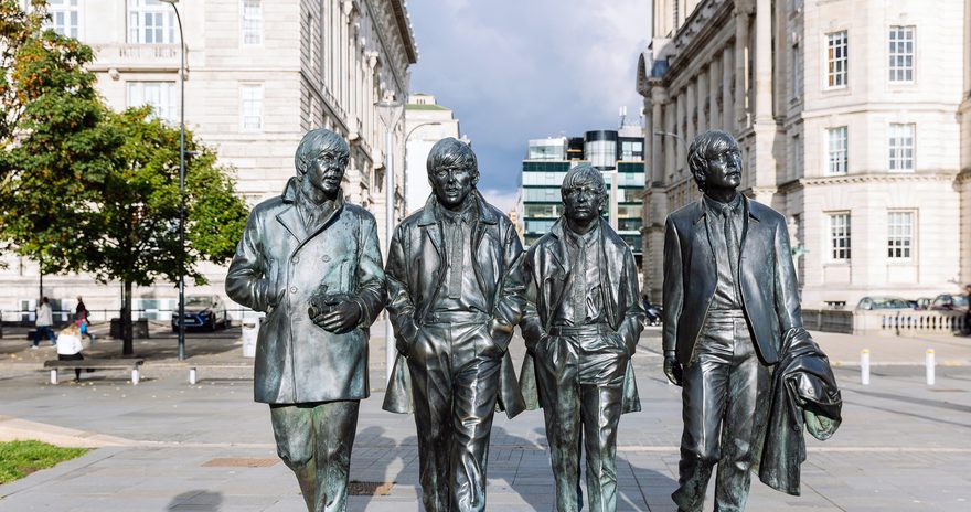Beatles statue on Liverpool's waterfront