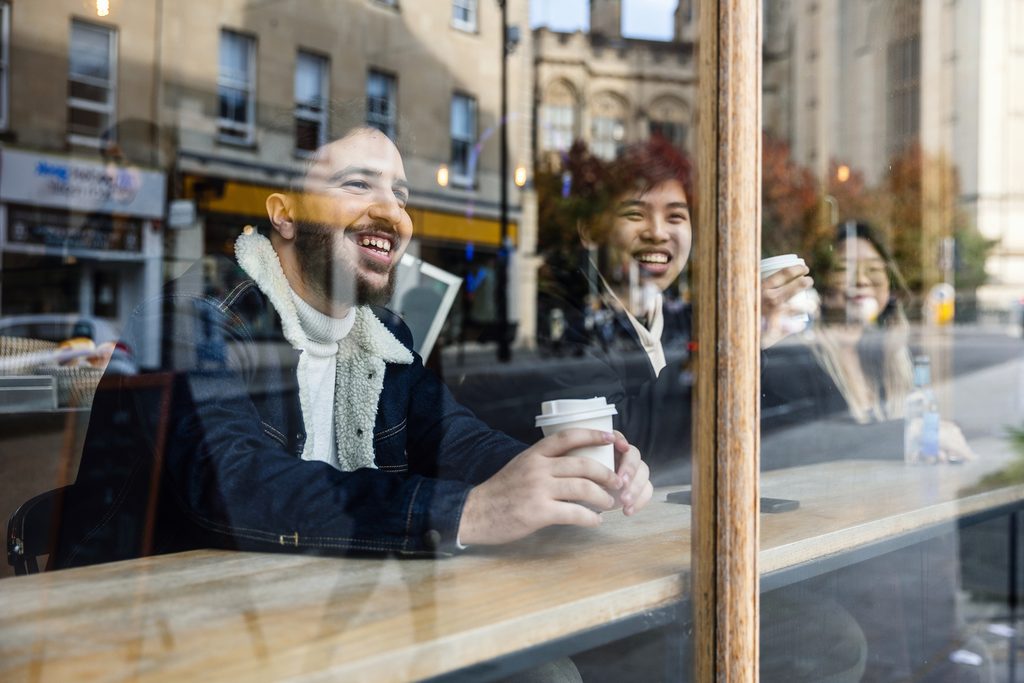 Students having coffee together