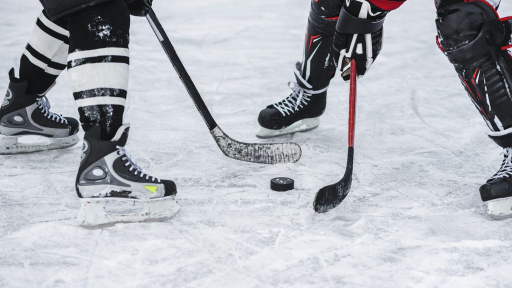 Competitive ice hockey match