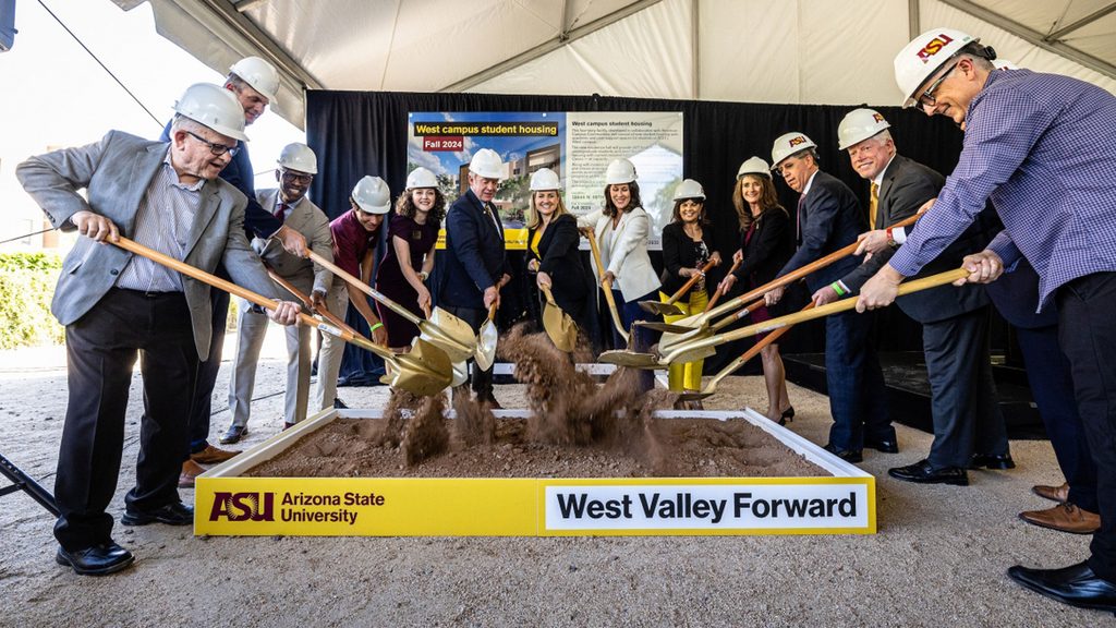ASU West Valley begins construction with posed spades